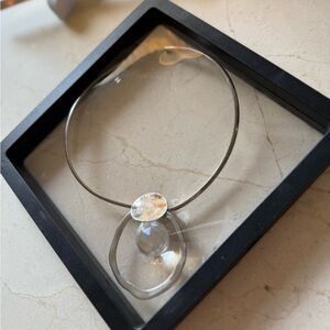 Elegant Silver Necklace with Crystal Pendant